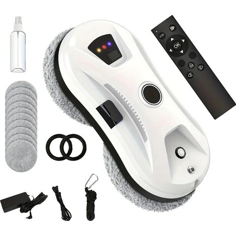 Robot Nettoyeur de Fenêtres, Spray Ultrasonique, Aspiration Puissante, 5600Pa, UE-d, Oui-d (1/2)