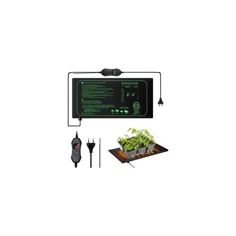 Tapis Chauffant Plante, 20 x 10 in Tapis Chauffant Semis avec Thermostat, 50W Imperméable Tapis Chauffant pour Plantes, Réglable en Temps Tapis Chauffant pour Semis, Animaux, Germination