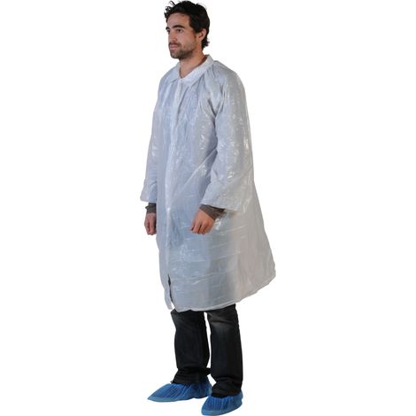 Blouse Polyéthylène Blanche C - Lot de 3 Boîtes de 1000 - Mediprotec Promosac