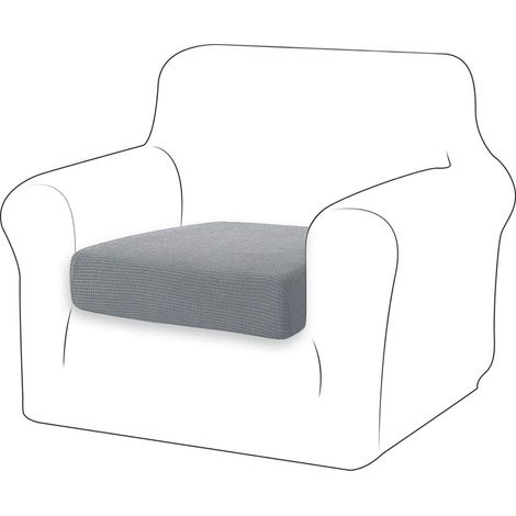 Housse Coussin Canapé Housse Assise Canapé Extensible Antidérapante et Lavable pour Canapé d'angle/Droit (1 Place,Gris Clair) (1/5)