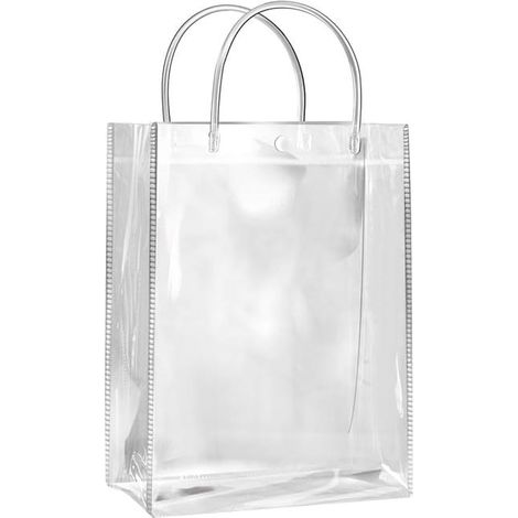 Lot de 5 sacs cadeaux transparents avec poignées, sacs de course étanches en PVC (26x34x15) (1/5)