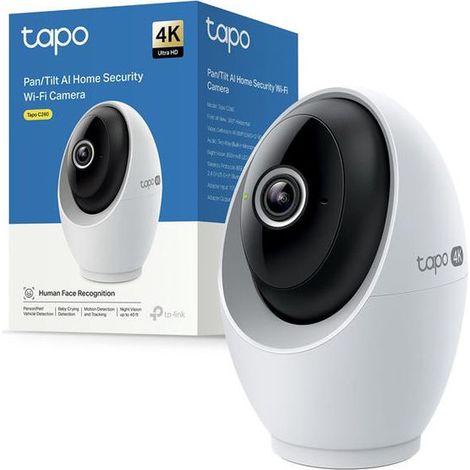 TP-Link TC93DKIT Tapo Kit Telecamera IP Esterna Doppio Obiettivo 2K Pan Tilt Pannello Solare Wi-Fi IP65 colore Bianco