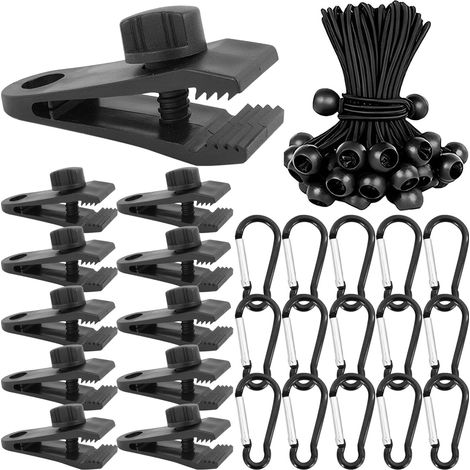 Pince Pour Bache - Nylon Et Polycarbonate - Régulable - Fixation Sécurisée Pour Tente Ou Bâche Extérieure - Lot De 60 Pièces