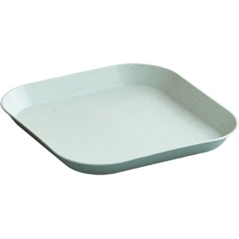 1 Assiette à dîner, carrée, verte, en plastique à base de paille de blé, 15 x 15 x 1,5 cm, pour fruits, sauces et plats (1/5)