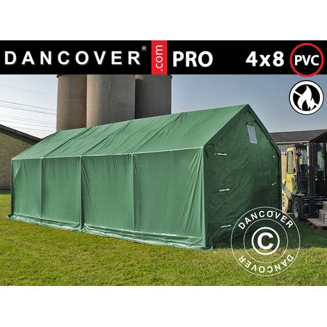 Storage shelter PRO 4x8x2x3.1 m, PVC, Green - Dancover