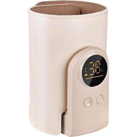 Tragbarer Babyflaschenwärmer, kabelloser USB-Babyflaschenwärmer, LED-Anzeige, 6 Temperaturstufen 38–50 °C, elektrischer Babyflaschenwärmer 8000 (1/5)