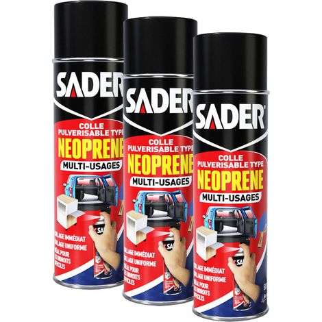SADER Pack de 3 Colles multi-usages pulvérisable type néoprène 500ml (1/5)