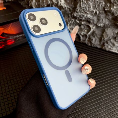 Étui de téléphone (bleu), prise en main confortable, antichoc, compatible avec la fixation magnétique MagSafe, finition mate.