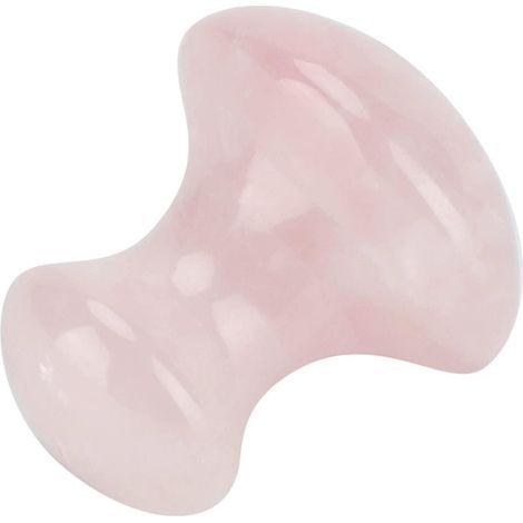Massagestein Rosenquarz Pilzform - Para Masaje Facial y de Ojos - Piedra Natural para Aplicación Fría o Caliente - 1 Unidad (1/5)