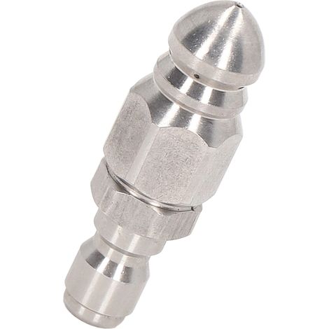 Buse haute pression 5000 PSI en acier inoxydable, raccord rapide 1/4 NPT, tête pointue 1 trou avant et 6 trous arrière pour nettoyeur. (1/5)