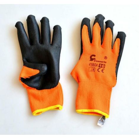 Gants De Travail - Acrylique - Doublure Éponge - Enduction Latex Brut - Taille Unique - Par 10