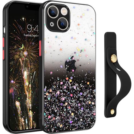 CUSTODIA IN SILICONE CON GLITTER PER APPLE IPHONE 13 SUPPORTO A2482 A2631 A2633 (1/5)