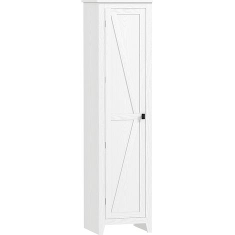 Colonne de rangement Torvyna style campagne chic blanc effet bois optimisez votre espace (1/5)