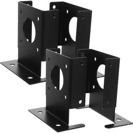 robuste schwarze Edelstahl Pfostenfußhalterungen für Pergola