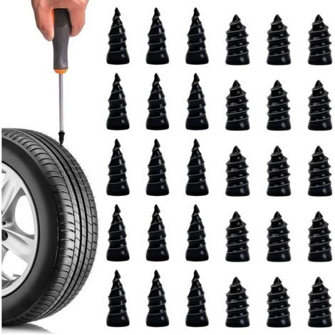 Clous pour pneus de voiture, 30 pièces, clous en caoutchouc pour réparation de pneus, clous en caoutchouc pour pneus sous vide, outil de réparation rapide, convient aux voitures, motos et camions (15S