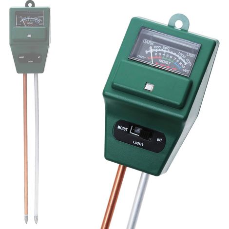 Testeur de pH 3 en 1, humidité du sol, intensité de la lumière du soleil, pH pour jardin, plantes, fleurs, pelouse, agriculture, utilisation intérieure et extérieure, pas besoin de (1/5)