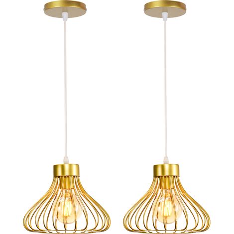 2PCS Plafonnier Vintage Suspension Lustre Industrielle Ore Simple Lustre Rétro Créatif Pour La Décoration Intérieure