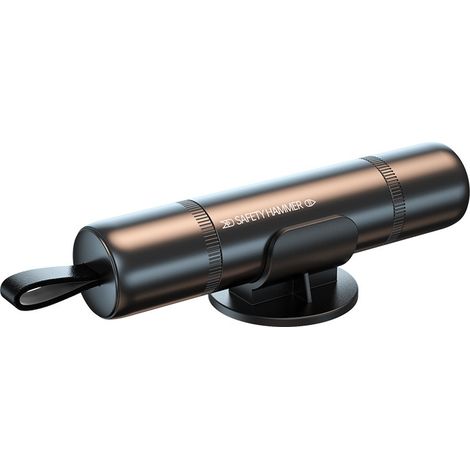Martello di sicurezza portatile per auto, strumento di evacuazione di emergenza, taglia cinture di sicurezza, rompivetro (nero) - AquaForge (1/5)