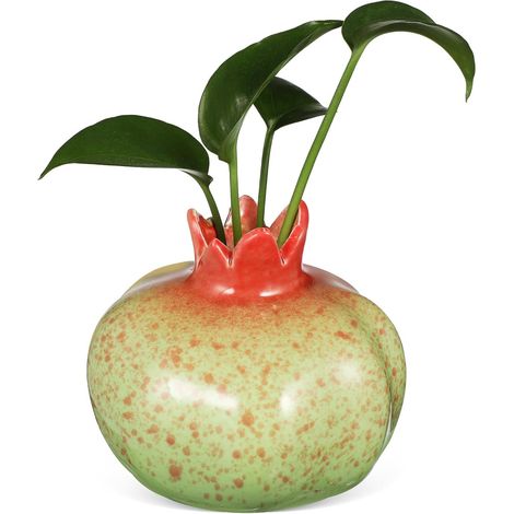 Vase Décoratif en Céramique Forme Grosse Taille Vert, Contenant Hydroponique pour Plante, Vase à Bourgeon Unique pour Décoration Intérieure Maison Salon (1/5)