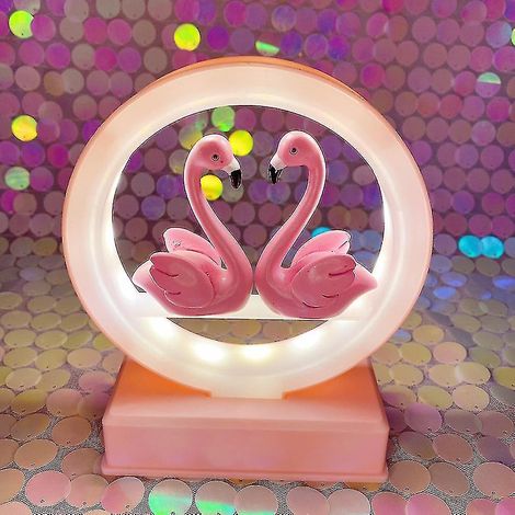 Lampe de nuit décorative petite veilleuse flamant rose avec musique (1/2)