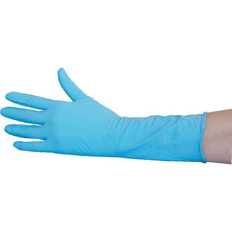 GANTS EN NITRILE SUPER HIGH RISK, NON POUDRÉS, TAILLE&8239,: L, LOT DE 50, BLEU HYGOSTAR 26616