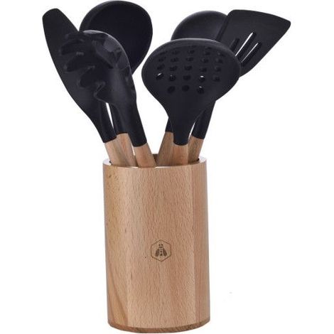 Ustensiles de cuisine en bois et silicone Laguiole