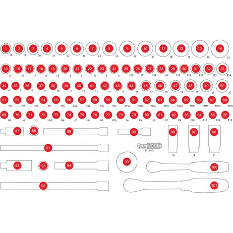 KS-Tools 811.0101-97 Leere Schaumstoffeinlage zu 8 11.0101 (1/2)
