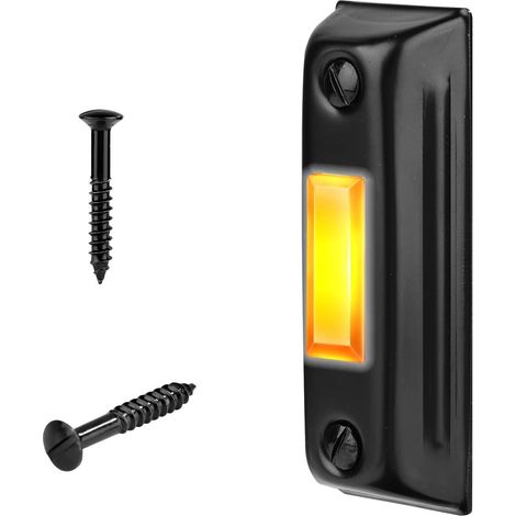 Bouton Poussoir de Sonnette Lumineux, en Métal Bouton de Sonnette Filaire avec Vis Montage Mural Interrupteur de Sonnette pour la Plupart des Carillons de Porte (Lumière Jaune) (1/5)
