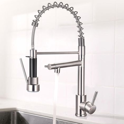 Robinet de Cuisine Finition Chrome: Douchette Extensible pour Évier/Lavabo - Installation Facile, Moderne (1/5)