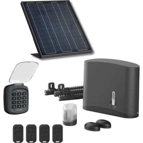 Motorización solar con código digital Avidsen Zenia para puerta corredera de 4 m.