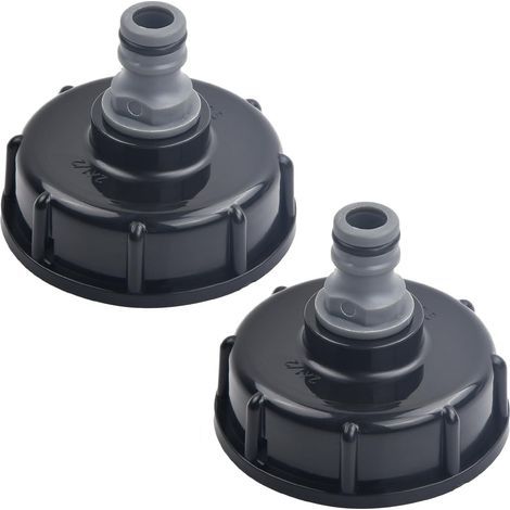 Lot de 2 bouchons de réservoir IBC, adaptateur IBC, S60 x 6 jusqu'à filetage intérieur 4,1/2", adaptateur de bouchon de réservoir de liquide, raccord de réservoir en plastique, accessoire de (1/5)