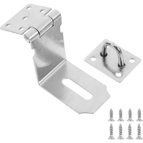 Chiusura ad angolo retto di 90 gradi, chiusura di sicurezza in acciaio inox, lucchetto, serratura per porta, lucchetto da 10 cm, argento (1/5)