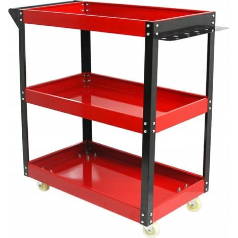 Silver Carrello di Attrezzi Rosso 80x66x36 cm Riorganizzazione Officina