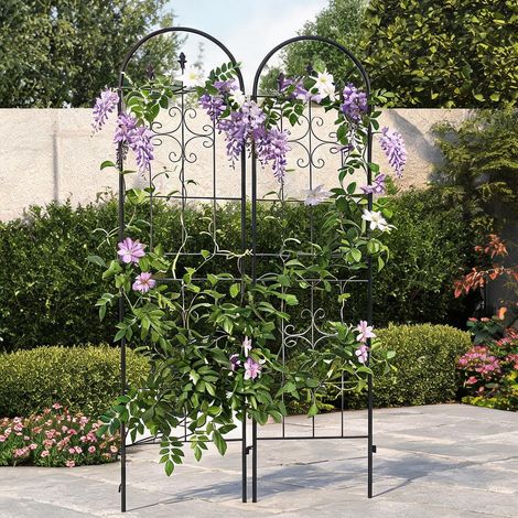 Arche de jardin preto en aço 50 x 1 x 180 cm (1/5)