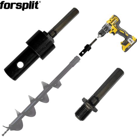 Adaptateur pour visseuse électrique HEX 10 pour foreuse de sol de 20 mm (1/2)