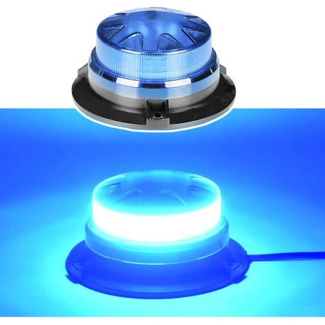 Barre lumineuse stroboscopique d'urgence à LED bleues avec support magnétique et 8 modèles de clignotants. Lampes de signalisation clignotantes de sécurité pour toits, destinées aux véhicules des pomp (1/5)