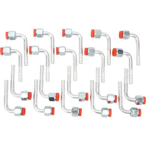 20 pièces Barb raccord coude écrou 90 degrés joint torique femelle climatiseur tuyau connecteur adaptateur Joint 3/8in. (1/5)