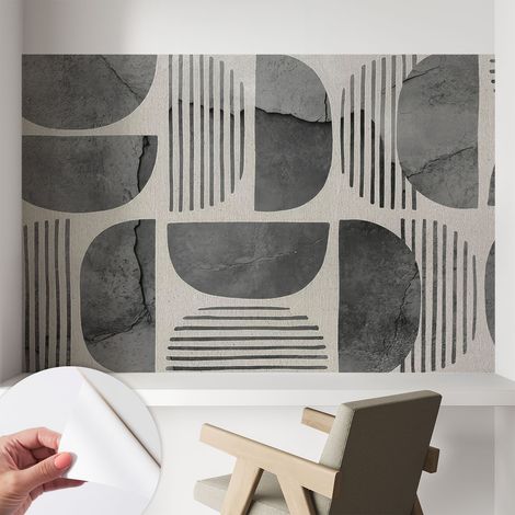 Carta da parati autoadesiva moderna - fotomurale - lavabile - ufficio - design moderno - Forme geometriche 104x70 cm (1/5)