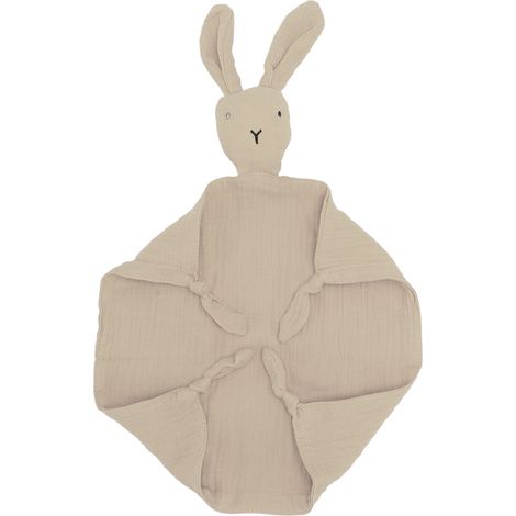 Baby-Kuscheldecke aus weicher Baumwolle, Hasenmotiv, niedliche Baby-Schmusedecke, Khaki (1/5)