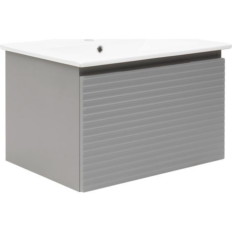 Naturel Mueble de baño con lavabo Naturel Savona 78x43x44,8 cm, gris mate (SAVONA80GM) (1/4)