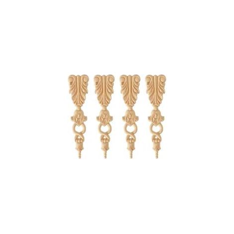 4-teiliges dekoratives Holzleisten-Set, geschnitzte Applikationen, Dekorationsobjekte, Skulptur-Aufkleber, Möbelornamente (1/5)
