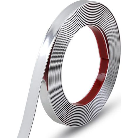 Bandes décoratives autocollantes en PVC, adaptées aux murs, miroirs, sols, armoires, 15mm×5m, miroir argent (1/5)