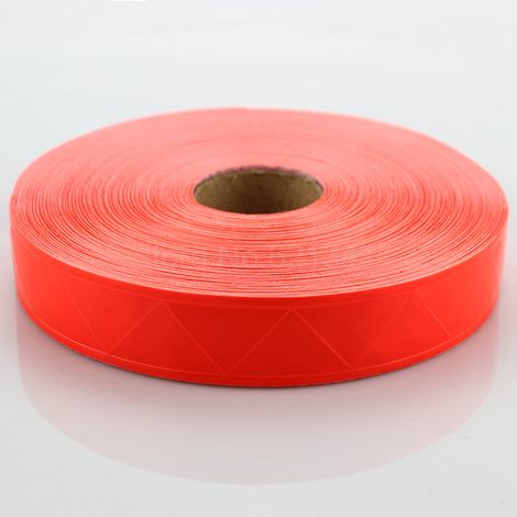 Nastro riflettente in PVC rosso fluorescente da cucire sui vestiti 25/50 mm Misura - 2,5cm x 5 Metri (1/4)