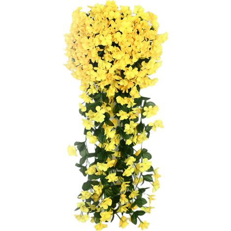 artificielles d'extérieur plantes de vigne décoration murale clôture jardin convient pour mariage fête . Violettes jaune (1/4)