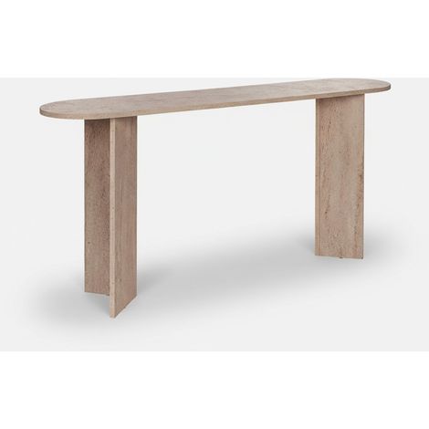 Consola de entrada diseño minimalista ovalado Sira - Beige