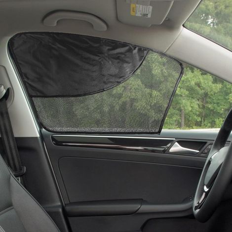 2er-Pack Sonnenschutz für Seitenfenster, Autozubehör, doppellagiger, magnetischer, halbschattender Netz-Sonnenschutz für Autofenster, passend für die meisten Autos (Frontscheibe)