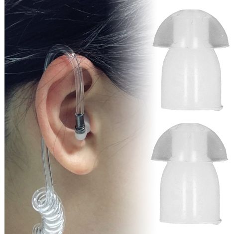 10 Pièces Bouchons d'Oreille Silicone Souple pour Casque Talkie-Walkie, Tuyau d'Air Remplaçable (1/5)