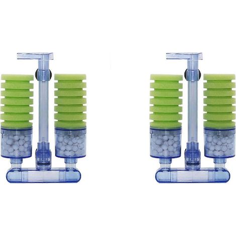 2x Aquariumfilter, ultraleiser biochemischer Schwammfilter für Aquarien mit Luftpumpe, Doppelschaumstofffilter XY-2882 (1/5)