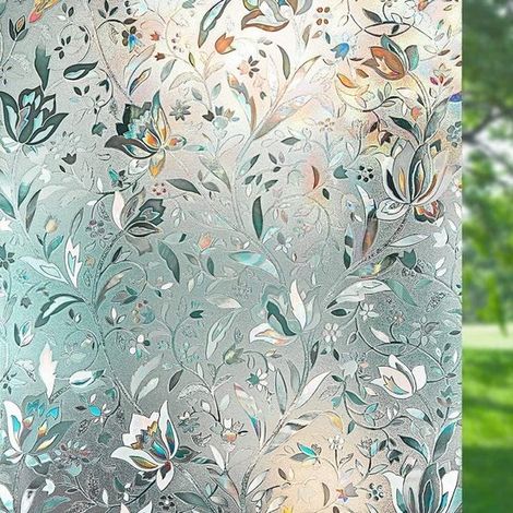Lámina antiestática para ventanas,lámina opaca para mayor privacidad,resistente a los rayos UV,45 × 100 cm (1/5)