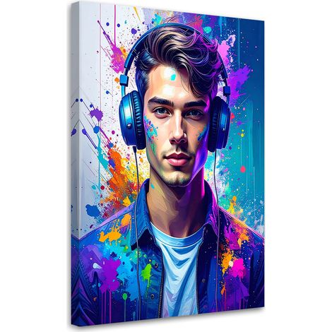 Wandbild DJ Musik Trendiger Mann 40x60 cm (1/5)